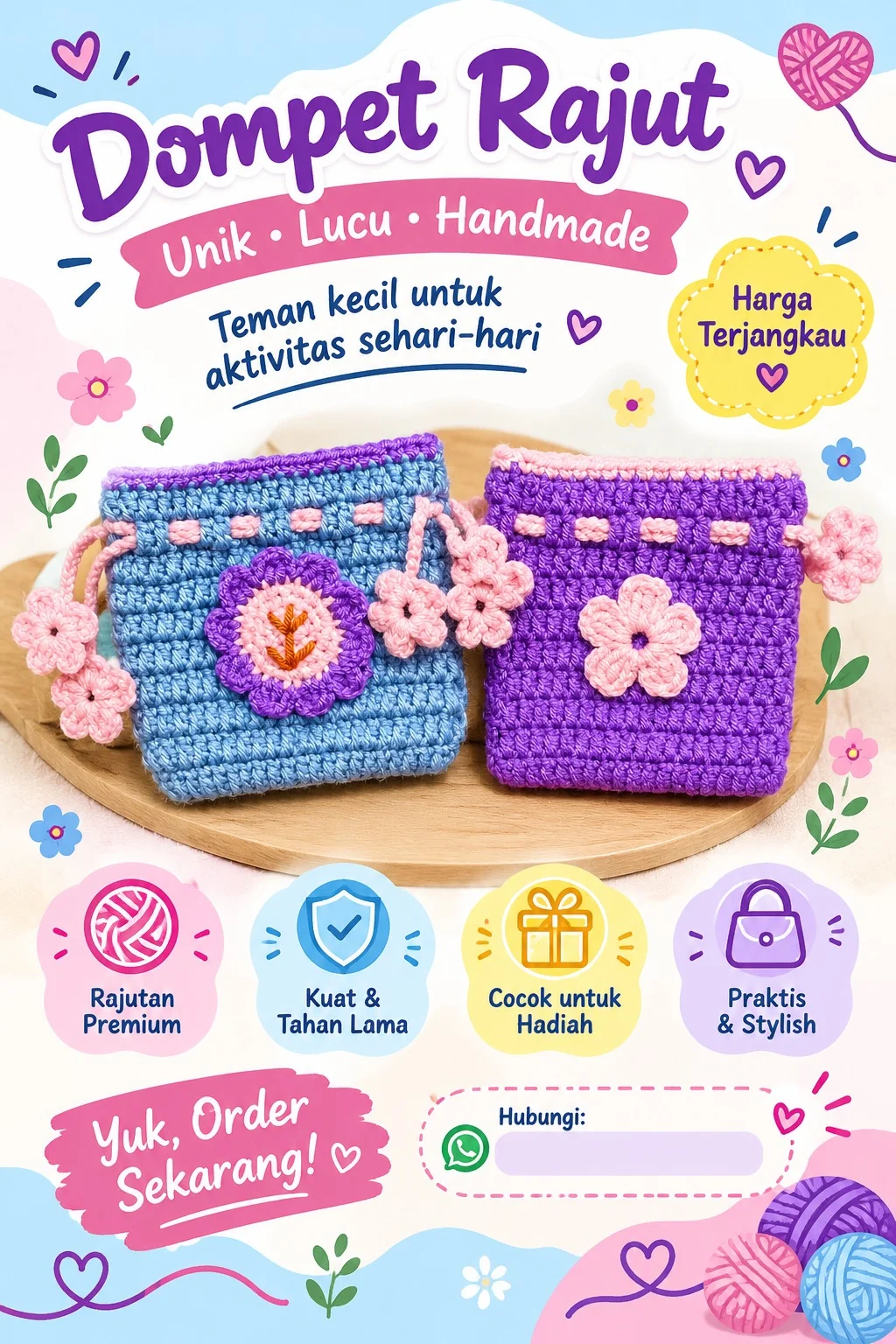DOMPET RAJUTAN UNIK