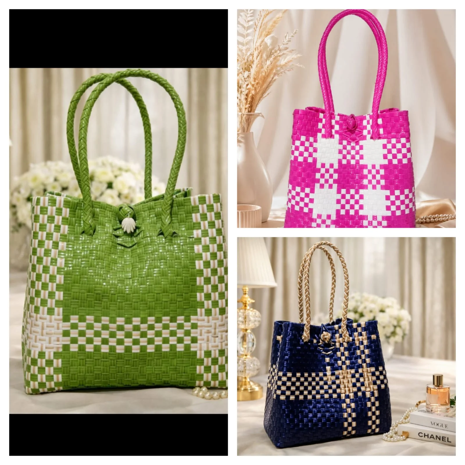 Tas Anyaman Premium Olivara, Pinkies & Naviela